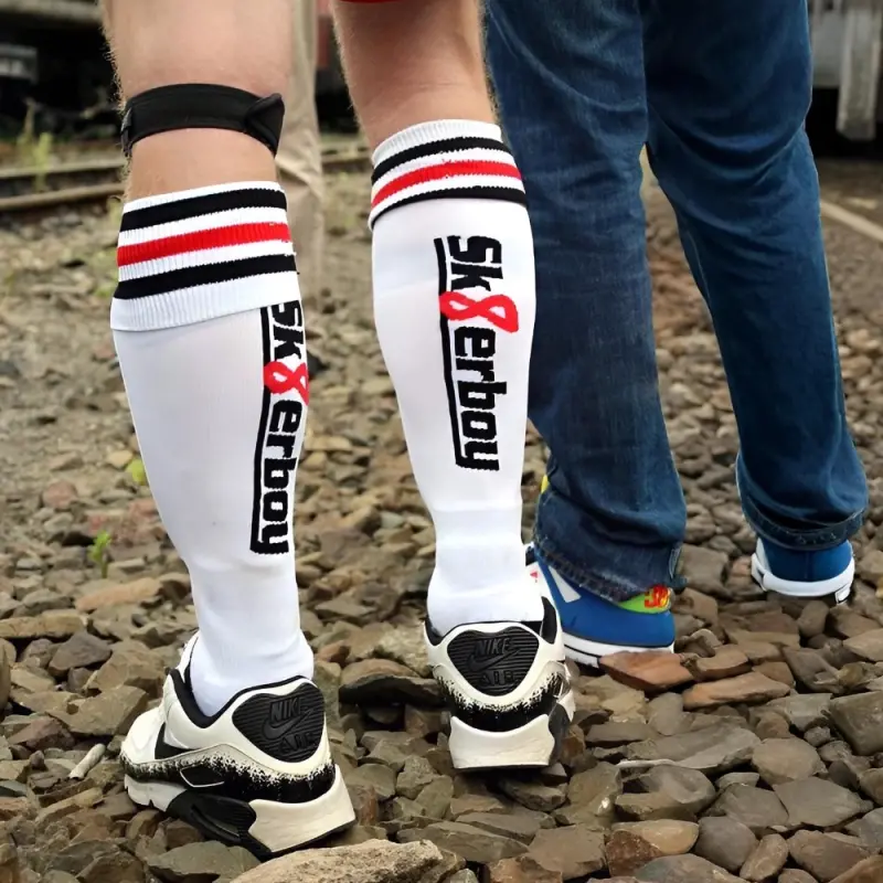 Sk8erboy Soccer Fetish Socks, 3-stripe high cut, Made in EU | Dark-Ink