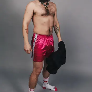 Boxer brillant Sk8erboy Shiny, bouton entrejambe | Dark-Ink