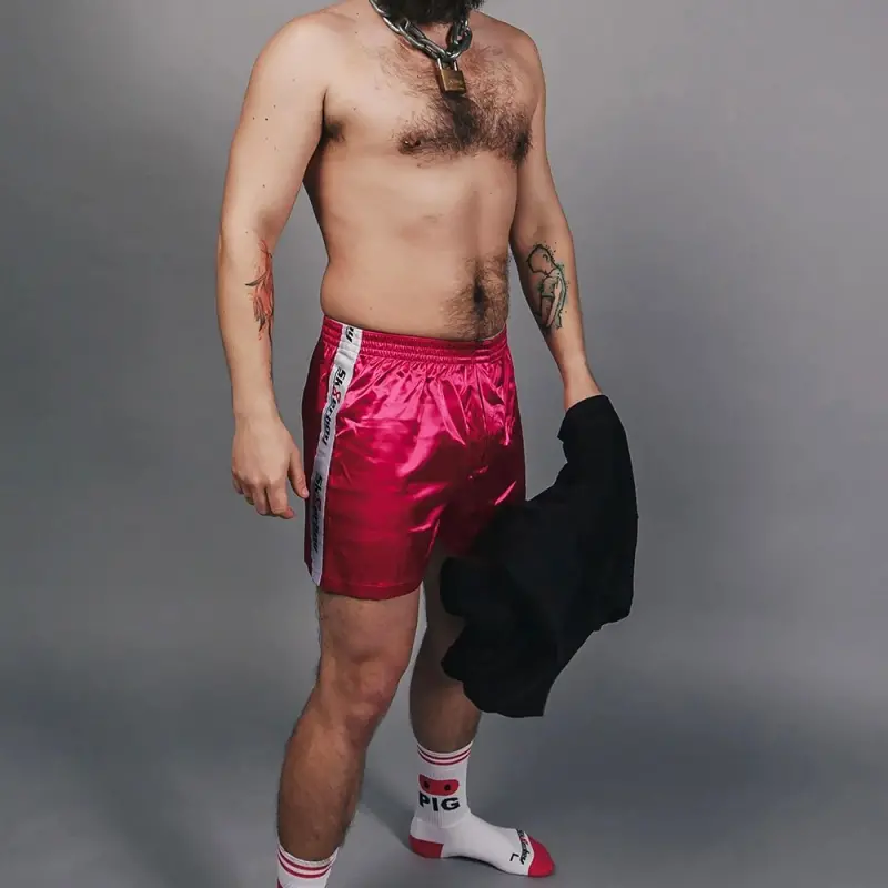 Boxer brillant Sk8erboy Shiny, bouton entrejambe | Dark-Ink