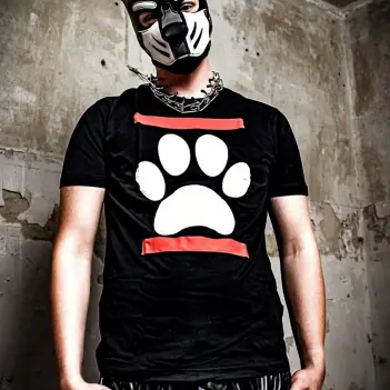 Camiseta puppy play DOG PAW Sk8erboy, algodón bio GOTS | Dark-Ink