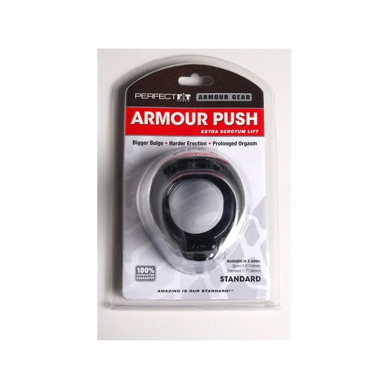 Cockring Armour Push Perfect Fit, crête de lift, 38mm | Dark-Ink
