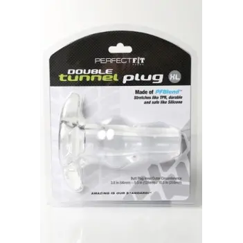 Double Tunnel Plug Perfect Fit, dos bulbos, 3 tallas | Dark-Ink