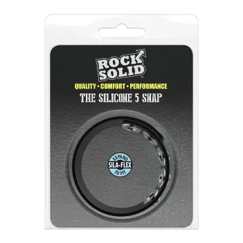 Anillo para pene ajustable Rock Solid Silicone 5 Snap | Dark-Ink