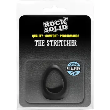 Rock Solid The Stretcher Silicone Cock Ring Ball Stretcher | Dark-Ink