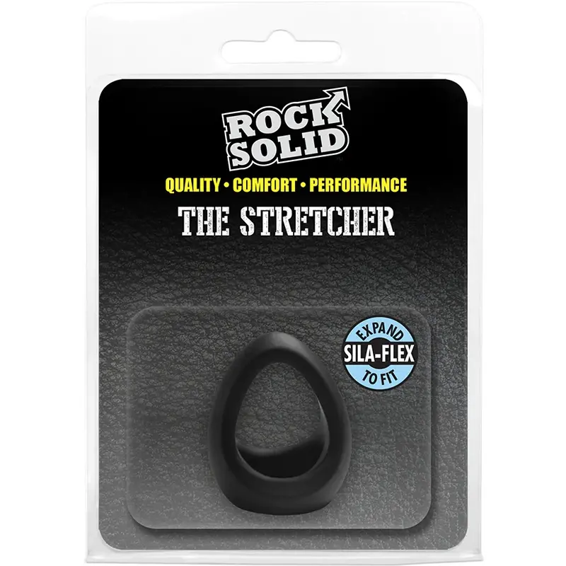 Rock Solid The Stretcher Silicone Cock Ring Ball Stretcher | Dark-Ink