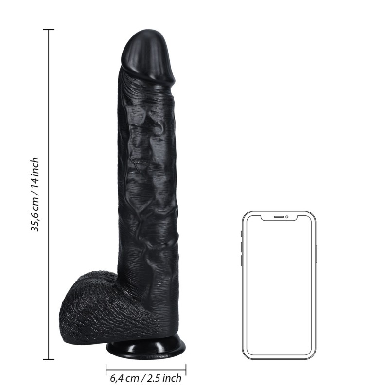 Extra large straight dildo with balls