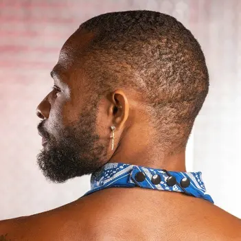 Mr S Leather fetish bandana, zip pocket, 10 colors | Dark-Ink