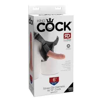 Arnés strap-on King Cock 6" con dildo realista | Dark-Ink