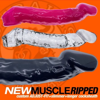 Muscle ripped inner ribbed velvet-smooth cocksheath plus+silicone™