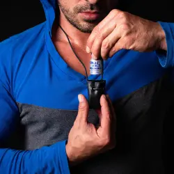 Black leather poppers bag