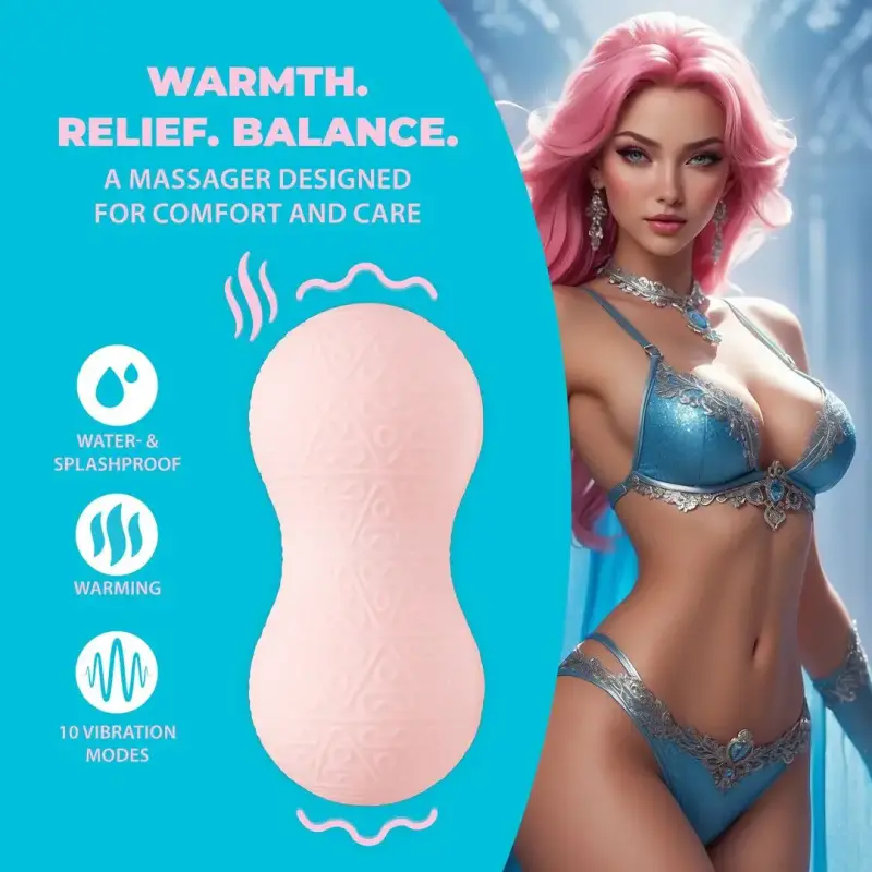 Vibrating and heating massager - pink