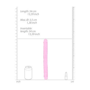 Realistic double dong - 13'' / 34 cm pink