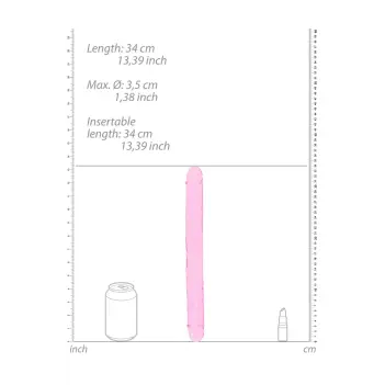 Realistic double dong - 13'' / 34 cm pink