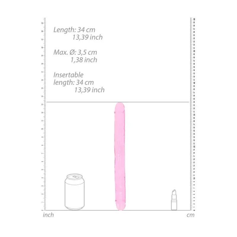 Realistic double dong - 13'' / 34 cm pink