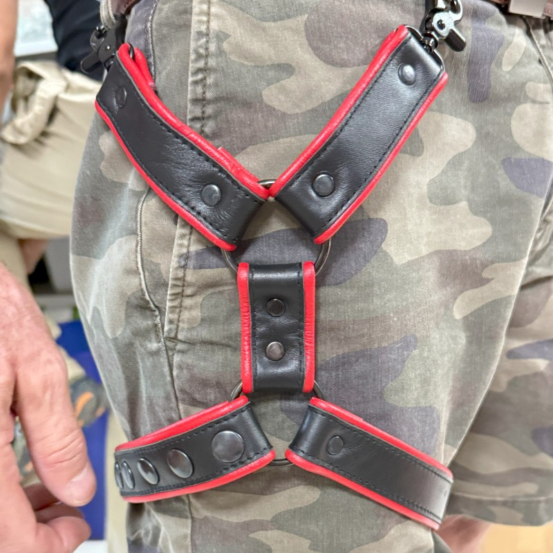 Thigh leather harness