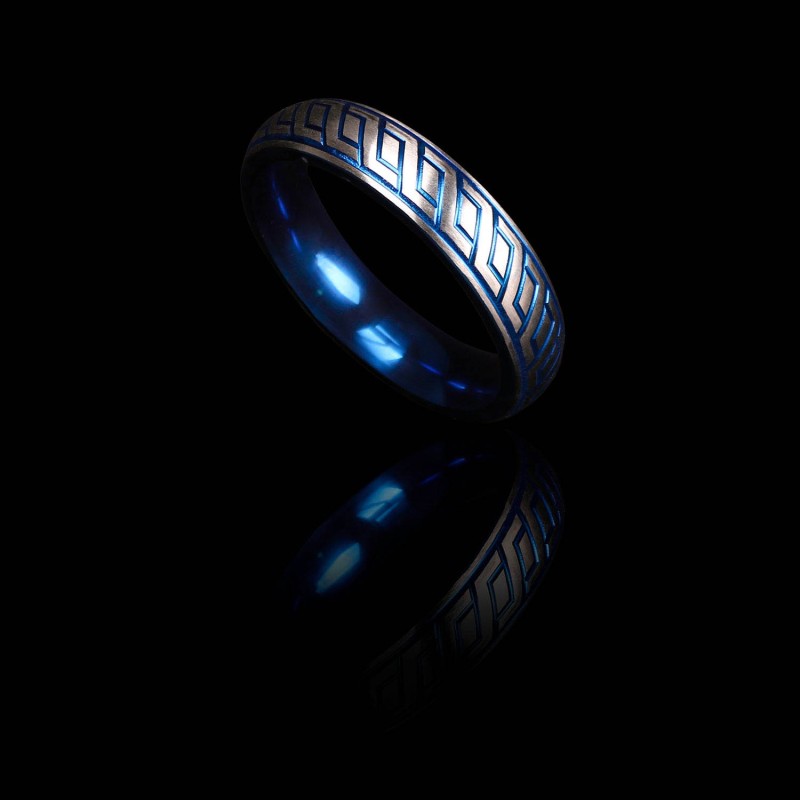 Blue wave stainless steel cockring