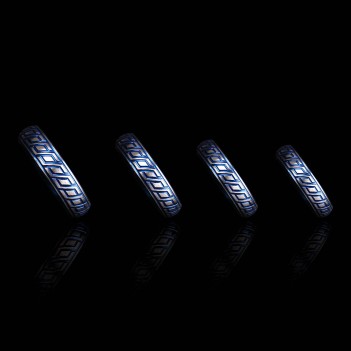 Blue wave stainless steel cockring