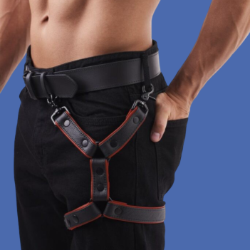 Thigh leather harness
