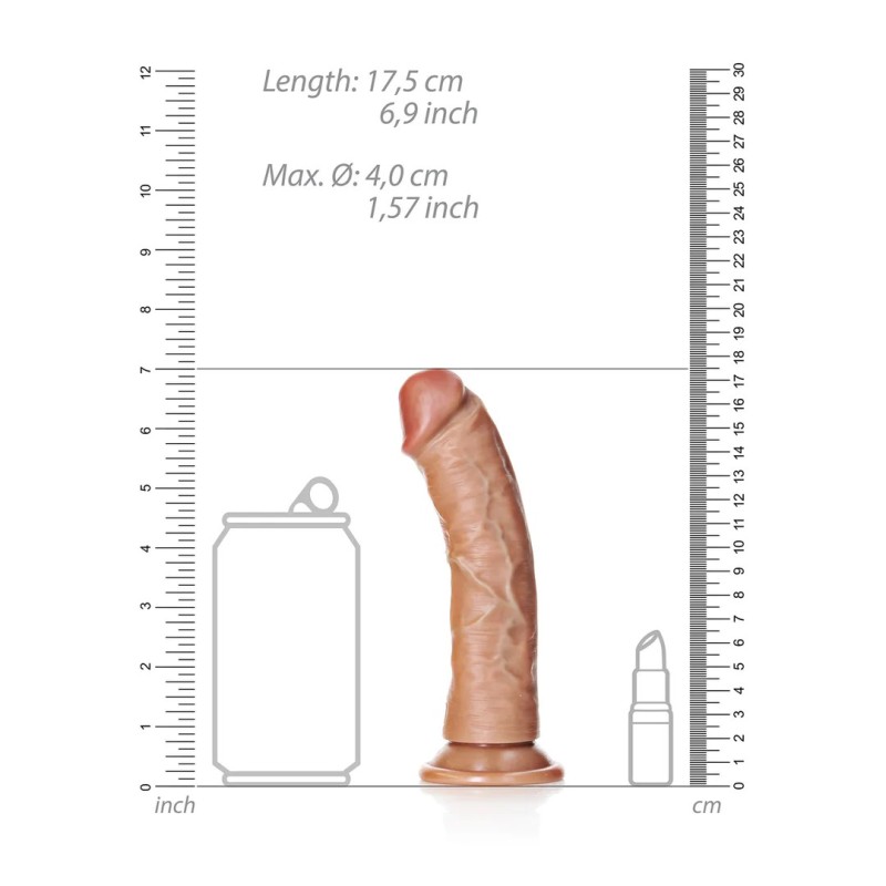 Curved Realistic Dildo with Suction Cup Tan