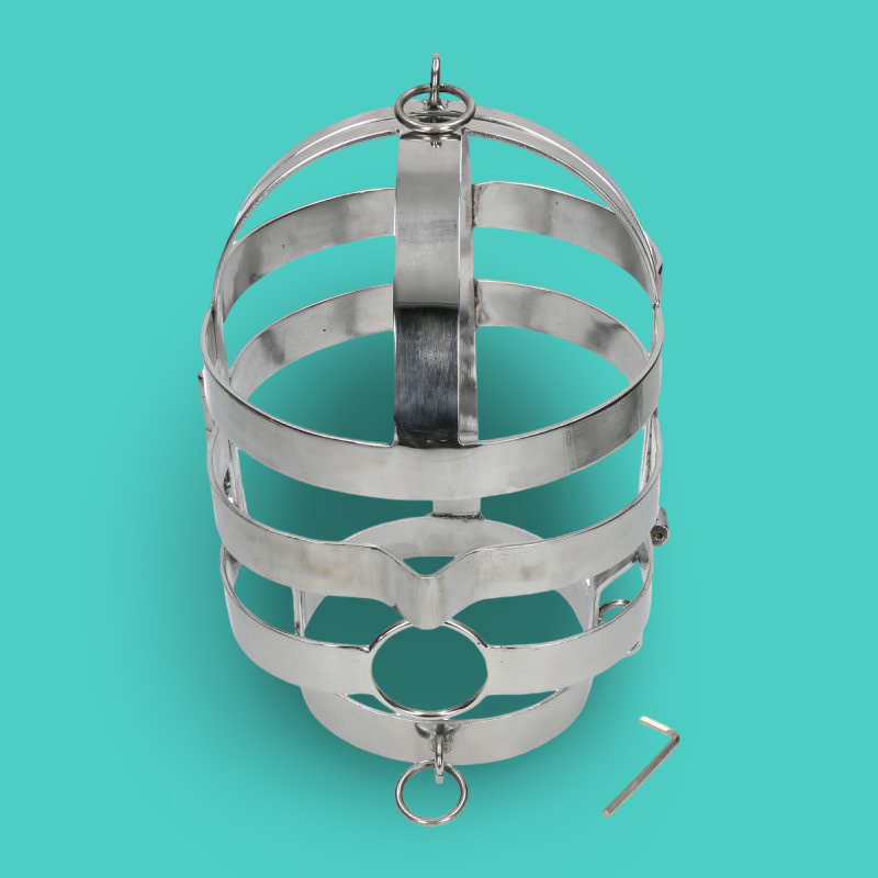 Head Cage mit Mundöffnung – Edelstahl
