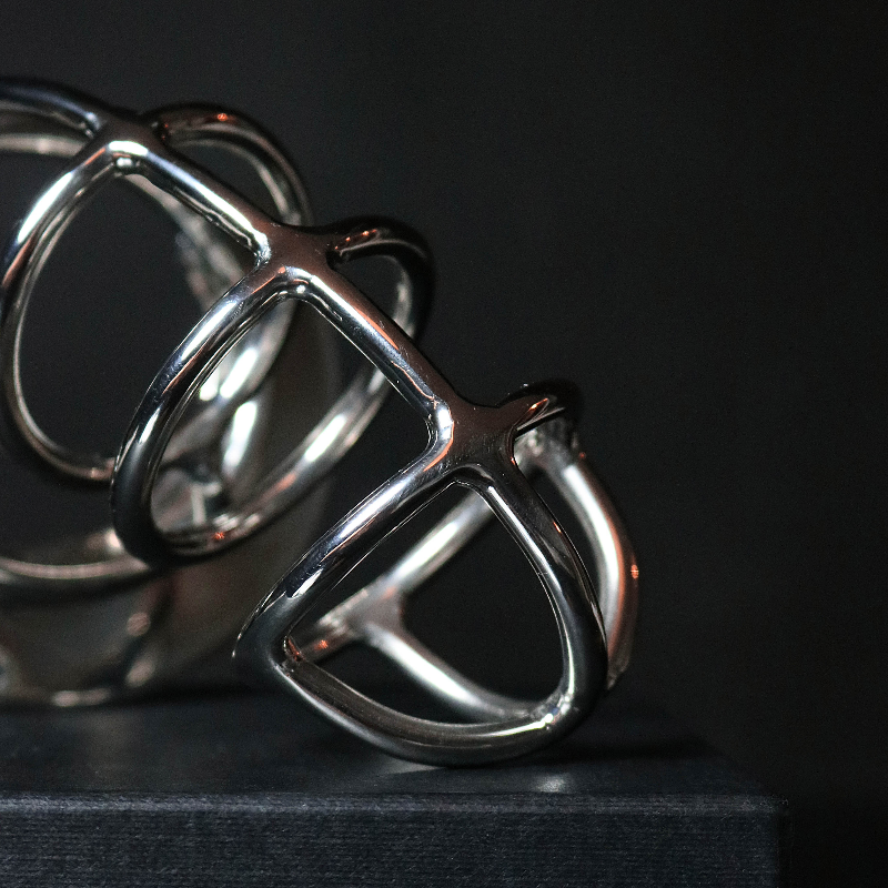 Bear trap curved long chastity cage