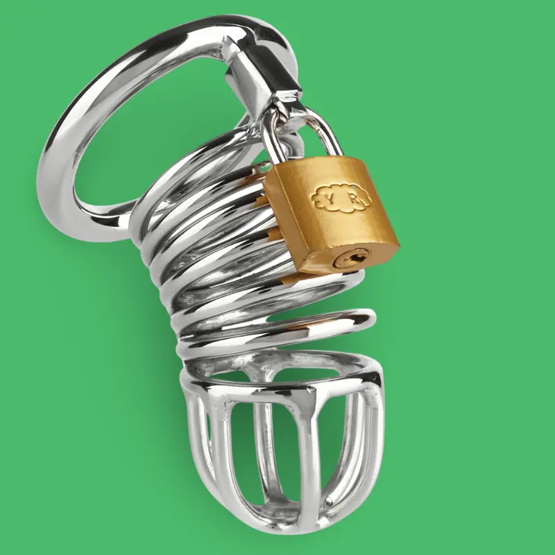 DARKLINE SPIRAL  – Jaula de castidad de acero inoxidable 8 cm