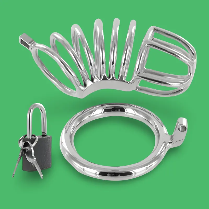 DARKLINE SPIRAL – Jaula de castidad de acero inoxidable 8 cm