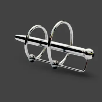 Plug uretral DARKLINE Gates of Hell, 2 anillos, acero | Dark-Ink