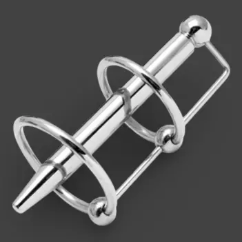 Plug uretral DARKLINE Gates of Hell, 2 anillos, acero | Dark-Ink