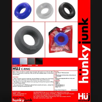 Hünkyjunk HUJ C-RING – Cockring flexible TPR silicona | Dark-Ink