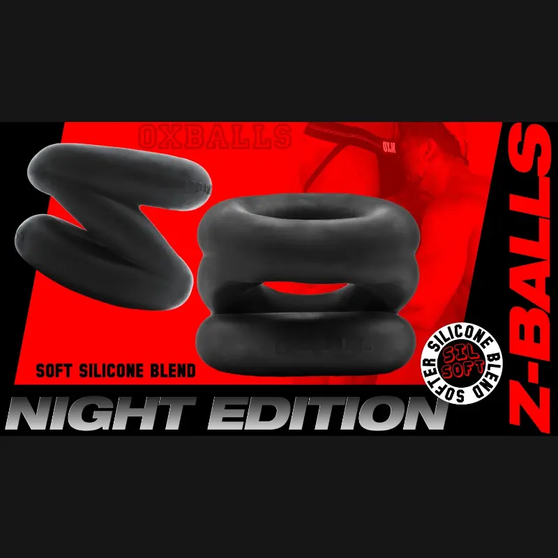 OXBALLS Z-BALLS Night Edition – Cockring Ballstretcher | Dark-Ink
