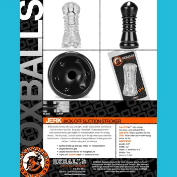OXBALLS JERK – Ribbed flexTPR Suction Masturbator | Dark-Ink