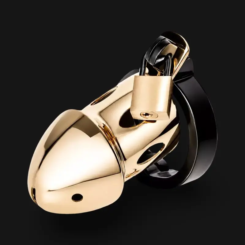 DARKLINE Steel Bull Gold & Black – Keuschheitskäfig aus Edelstahl | Dark-Ink