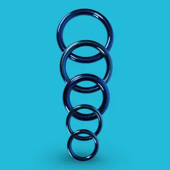 Cockring acier anodisé bleu DARKLINE, glans ring 8 mm | Dark-Ink