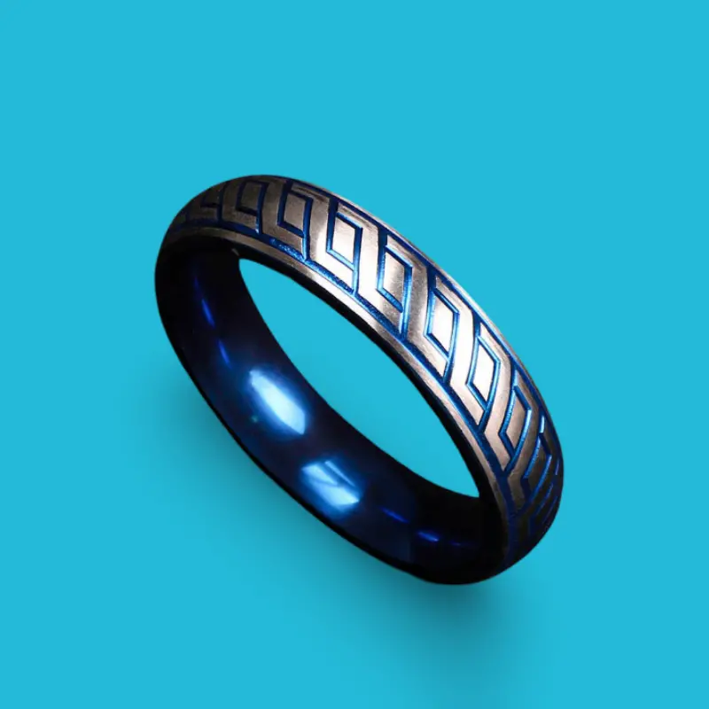 DARKLINE Blue Wave DoNut Cockring – Acero azul cobalto | Dark-Ink