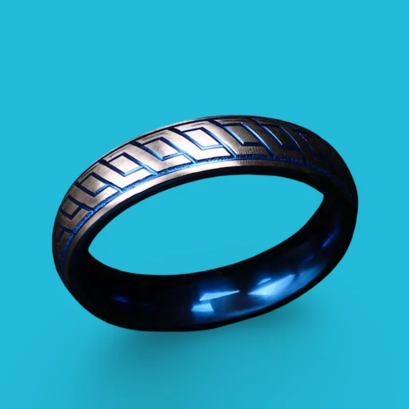 DARKLINE Blue Wave DoNut Cockring – Acero azul cobalto | Dark-Ink