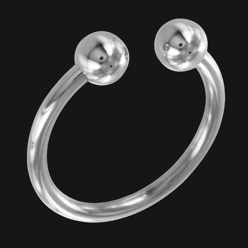 DARKLINE Ze Horseshoe Glans Ring, Open-C Steel Design | Dark-Ink