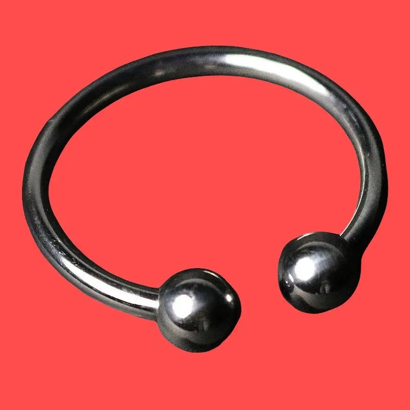 DARKLINE Ze Horseshoe Glans Ring, Open-C Steel Design | Dark-Ink