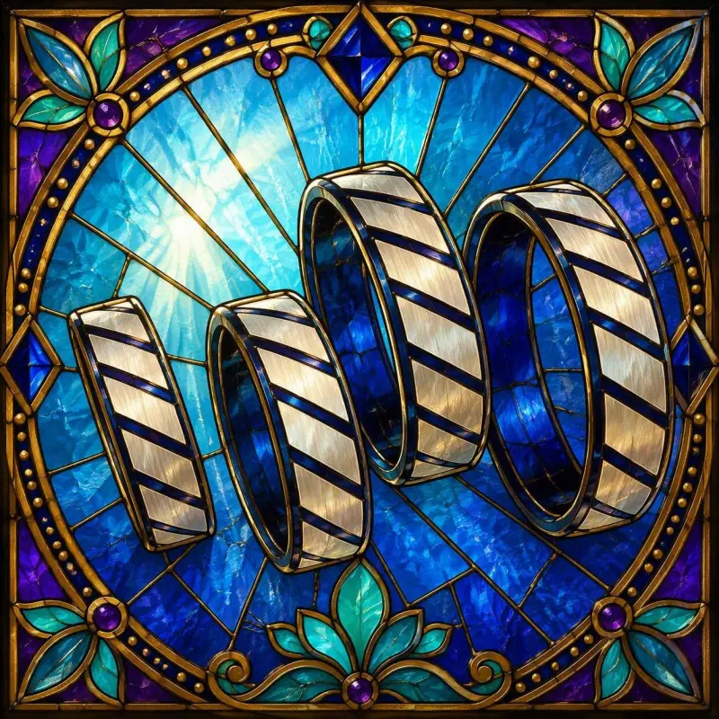 DARKLINE Blue Ripple Cockring – Gebürsteter Stahl & Blau | Dark-Ink