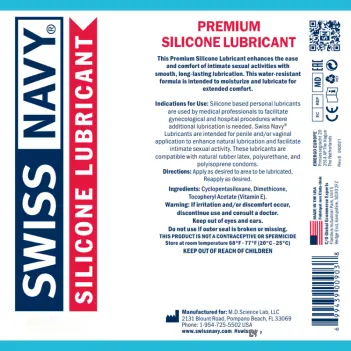 Lubrifiant Swiss Navy Silicone | Toutes tailles | DARK-INK